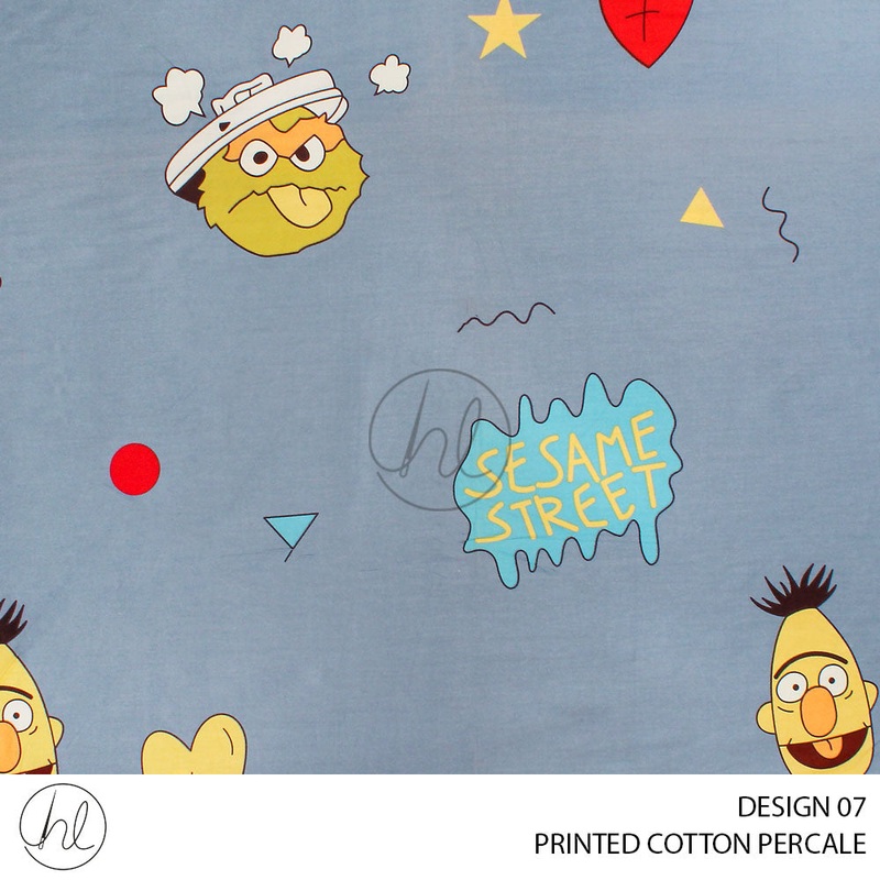 PRINTED COTTON PERCALE KIDDIES DESIGN 07 AMETHYST 240CM PER M