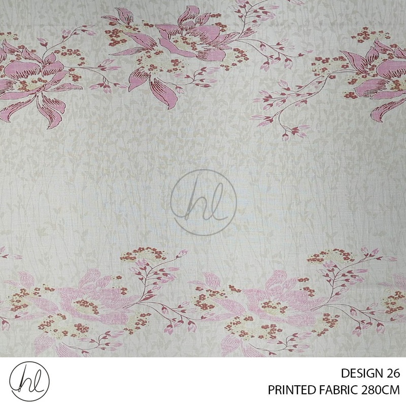 PRINTED FABRIC DESIGN 26 280CM PER M BUY 20M OR MORE FOR R69.99