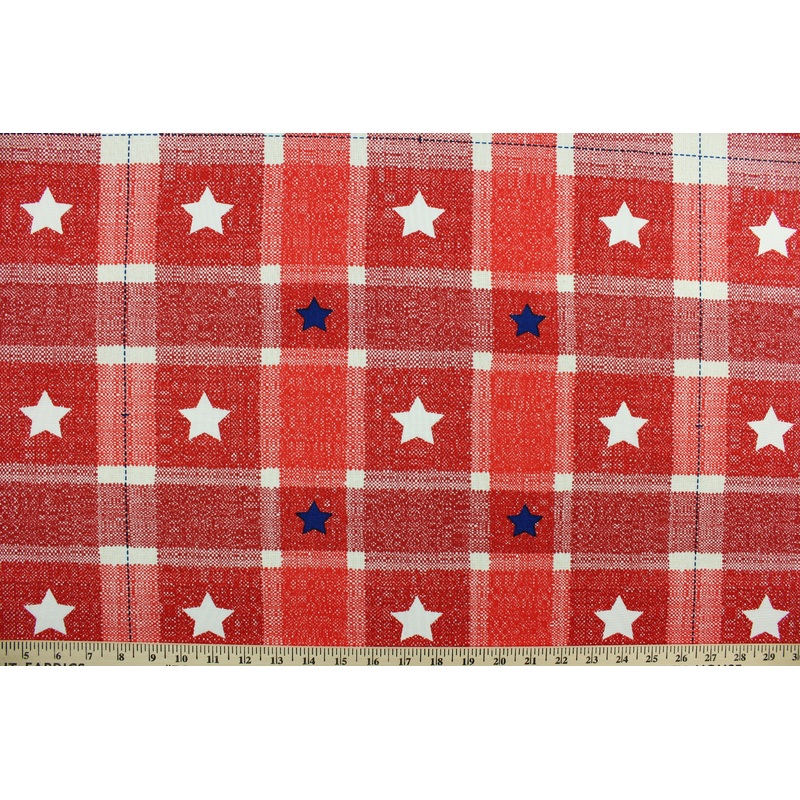 Richloom Solarium Gingham Stars in Red