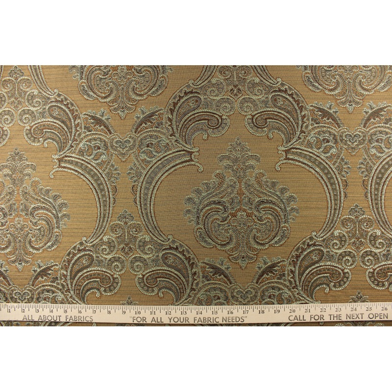 Carlisle Delightful Paisley Jacquard Fabric in Nutmeg