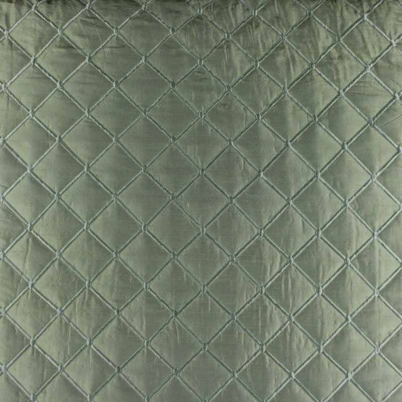 Couture Silk Lattice Matelass Fabric in Sage