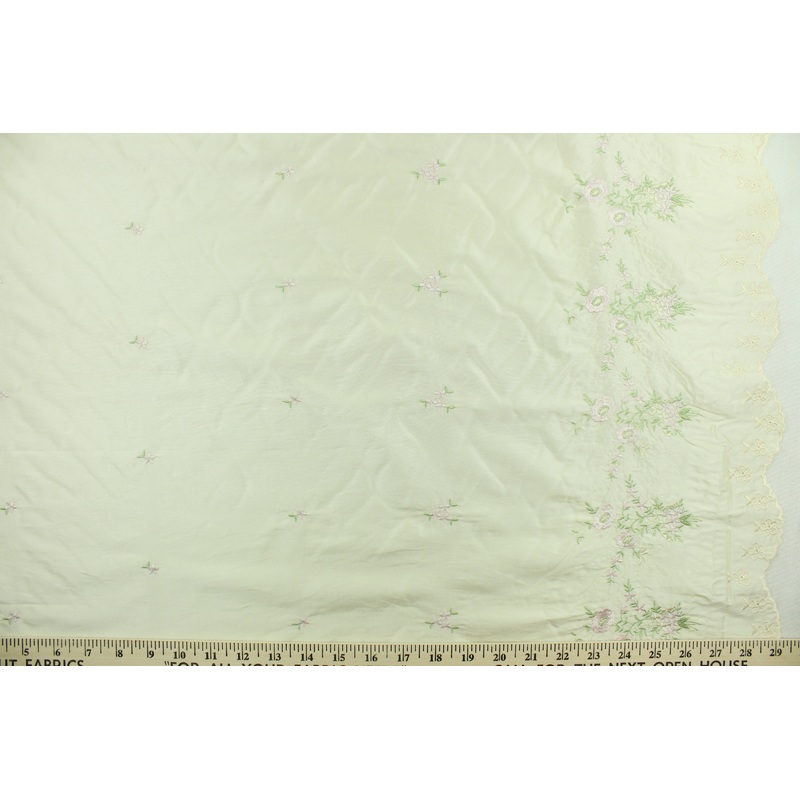 Embroidered Milky Meadow in Tan