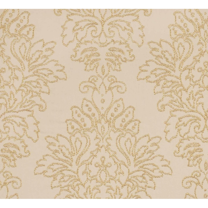 Nedda Damask Embroidered Fabric in Gold