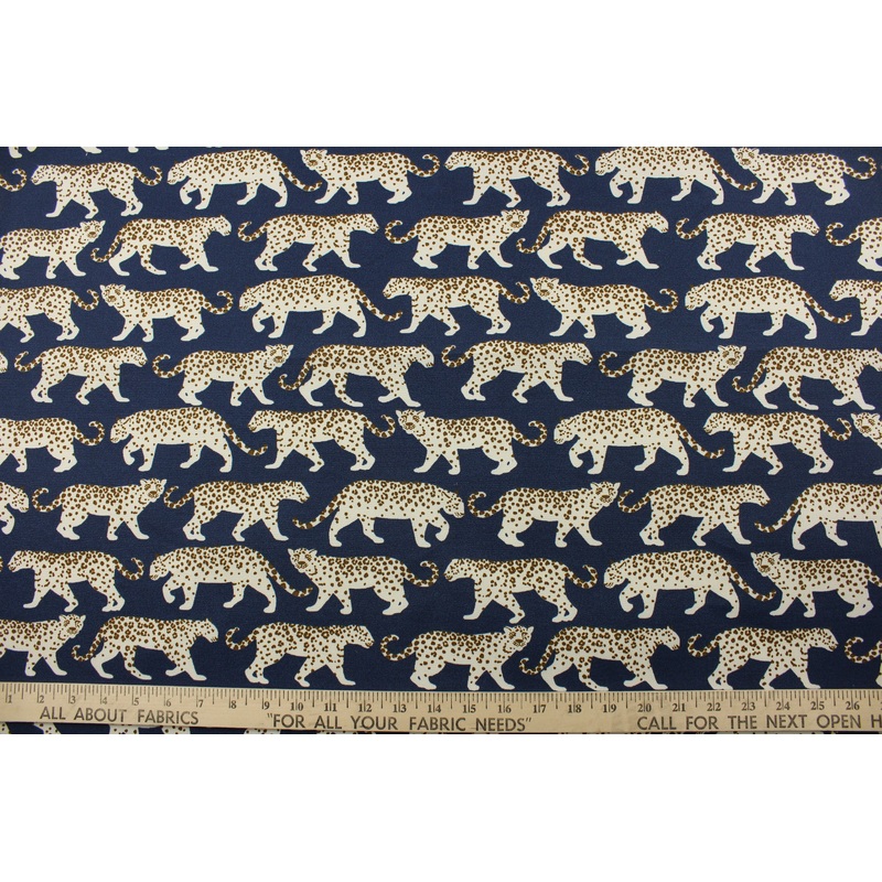 PKL Studio Tiger Walk Outdoor  Fabric in Navy