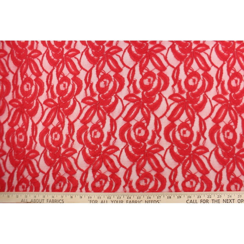 Stretch Lace in Ruby Red