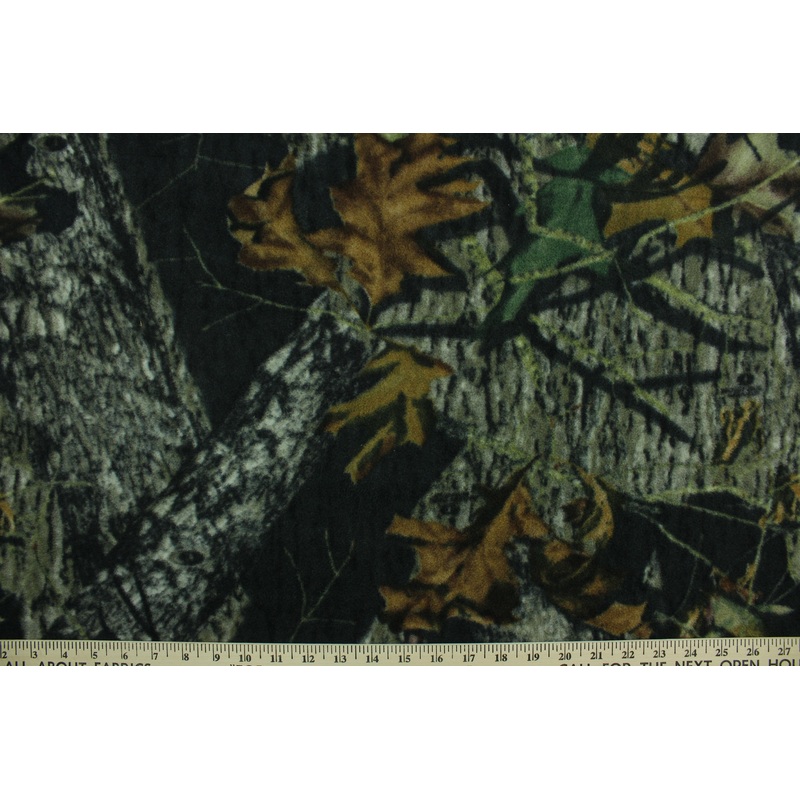 Camo Fleece Fabric in Black
