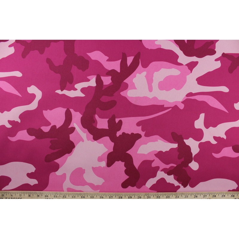 Camouflage Waterproof Canvas Fabric in Pink