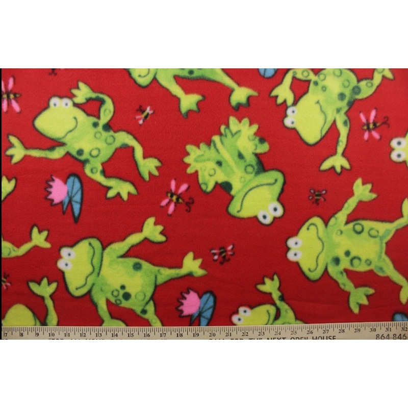 Kermit Doubled Sided Fleece Fabric in Red