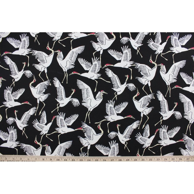 Novogratz Block Cranes   Outdoor Fabric in Ebony