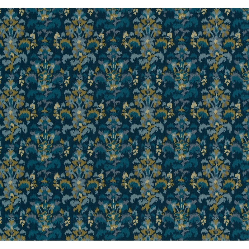 Robert Allen Fine Ikat Railroaded Fabric in Peacock