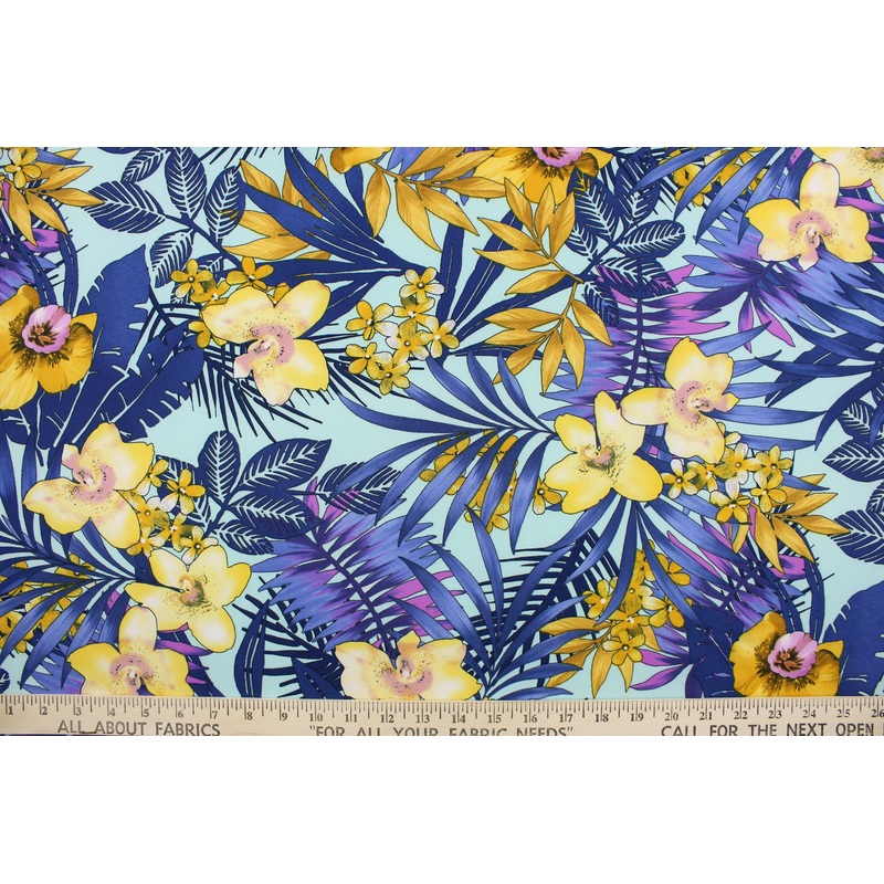 Floral Escape in Blue Lycra