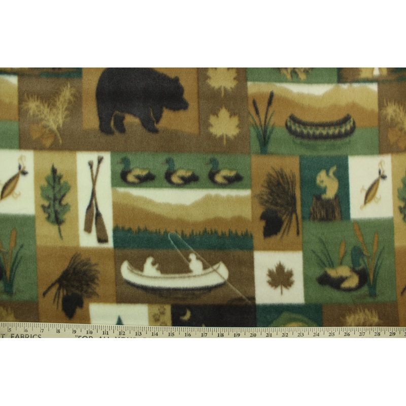 Printed Fleece Yellowstone in Brown