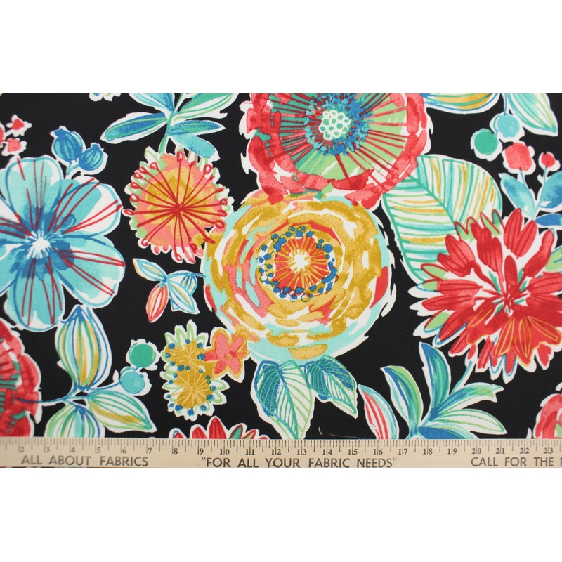 Richloom Solarium Colsen Outdoor Fabric in Noir