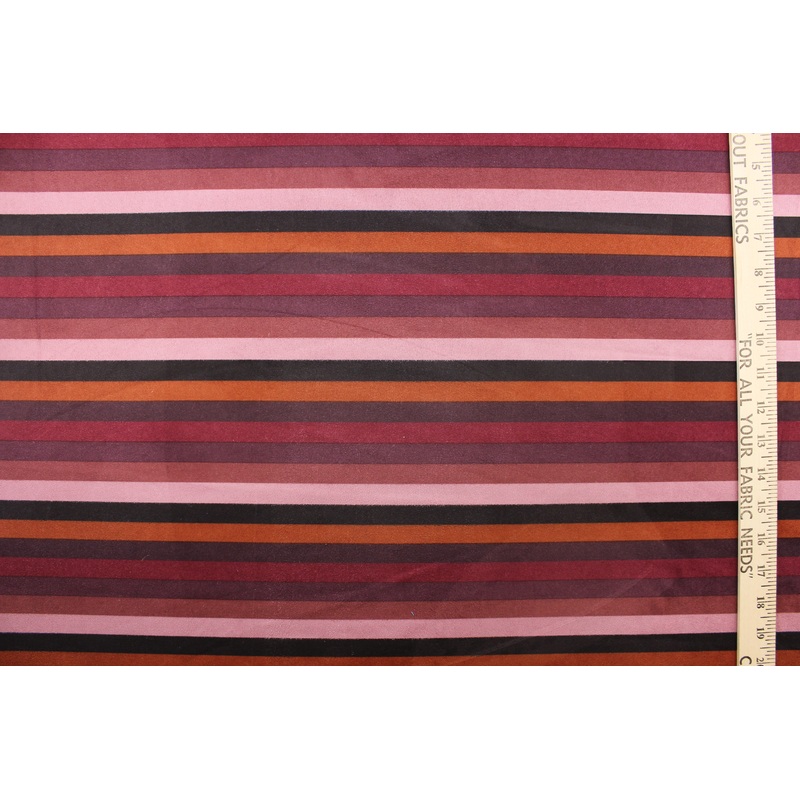 Suede Lycra in Seven Stripes in Mauve