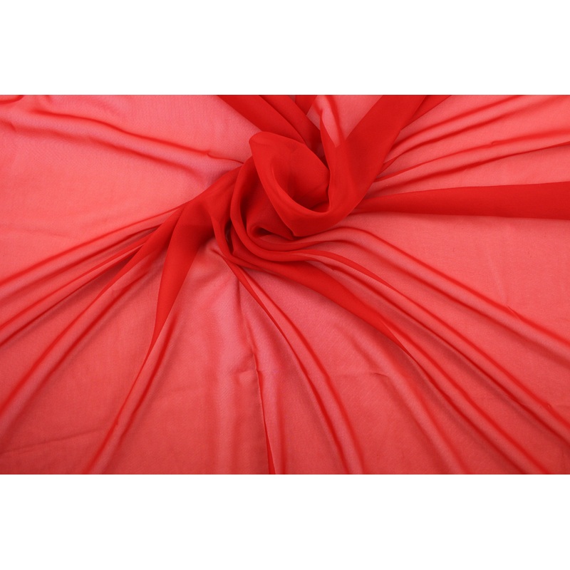 Chiffon Fabric in Strawberry Surprise Red