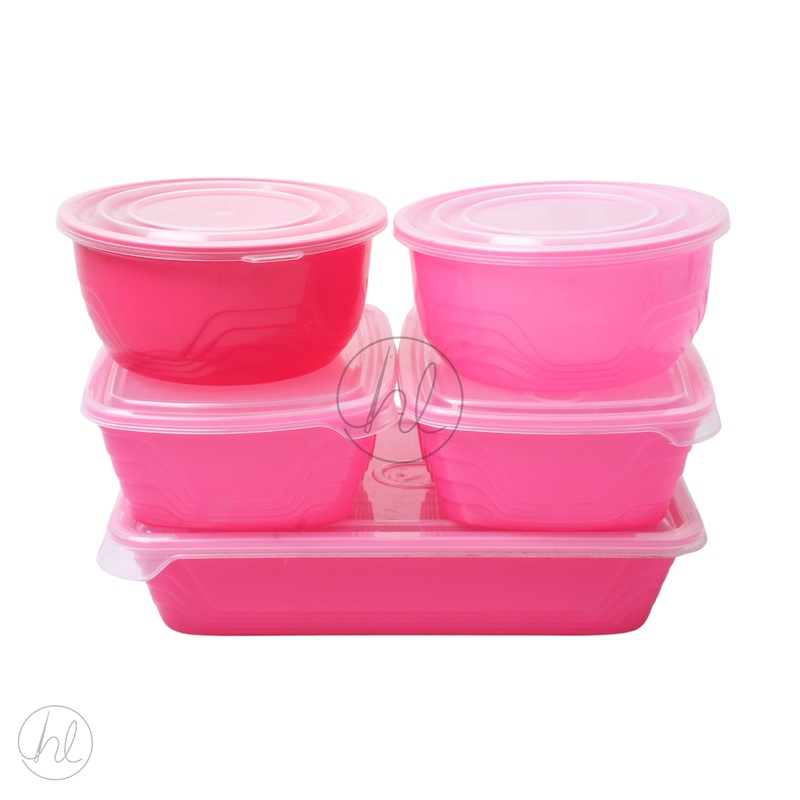 CONTAINER SET 5PCE  CERISE FREE 1