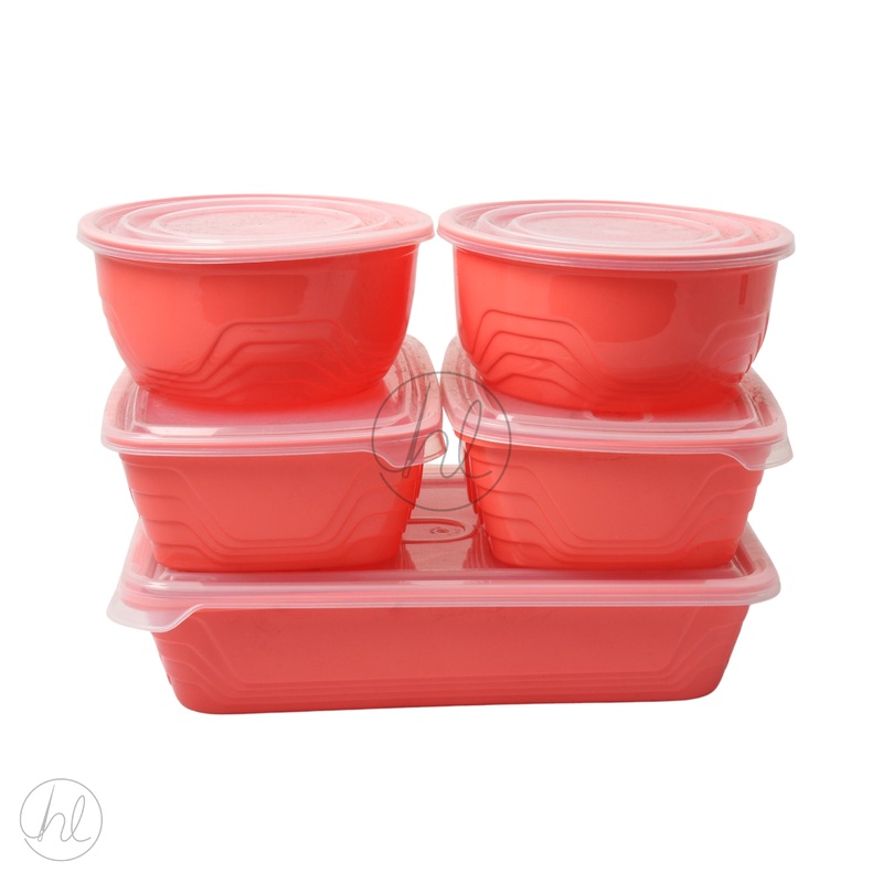 CONTAINER SET 5PCE  PEACH FREE 1