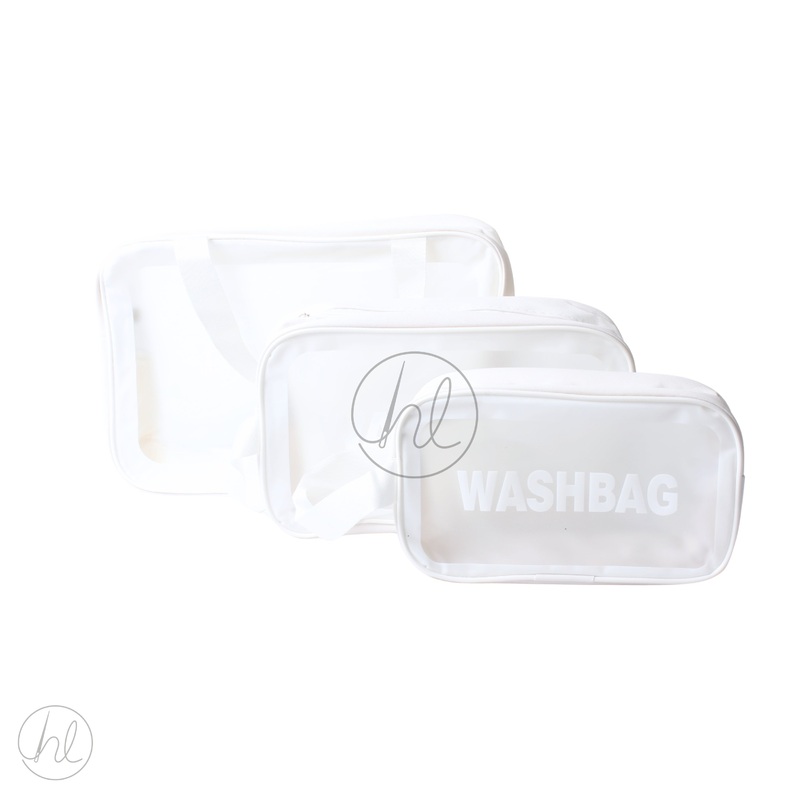 COSMETIC BAG 3PCE  WHITE FREE