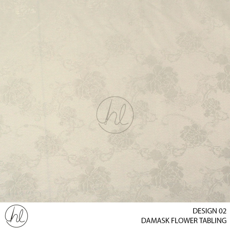DAMASK FLOWER TABLING DESIGN 02 320CM PER M CREAM