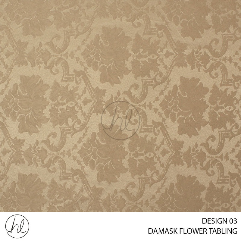 DAMASK FLOWER TABLING DESIGN 03 320CM PER M BEIGE