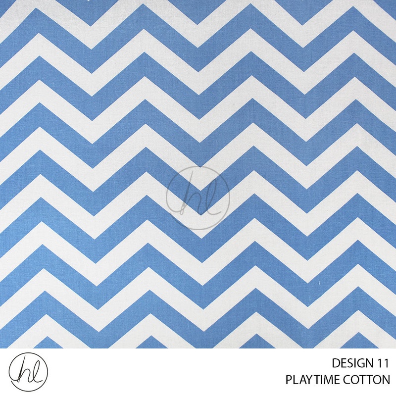 PLAYTIME COTTON CHEVRON DESIGN 11 150CM PER M SKY BLUE