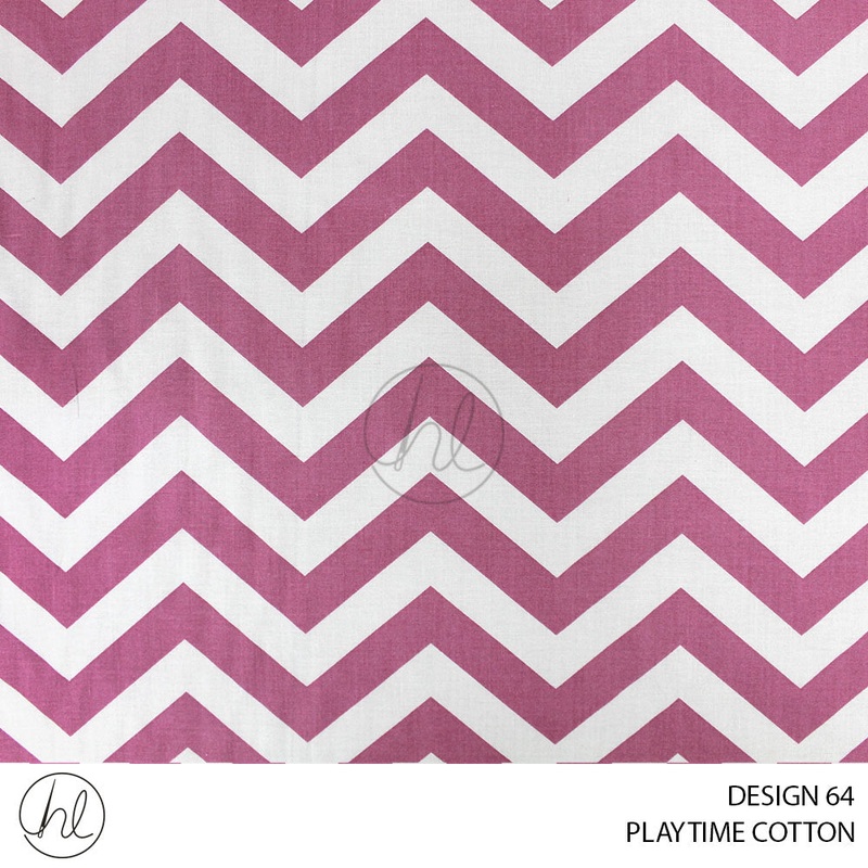 PLAYTIME COTTON CHEVRON DESIGN 64 150CM PER M PINK