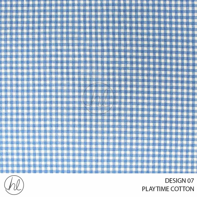 PLAYTIME COTTON SMALL CHECK DESIGN 07 150CM PER M BABY BLUE