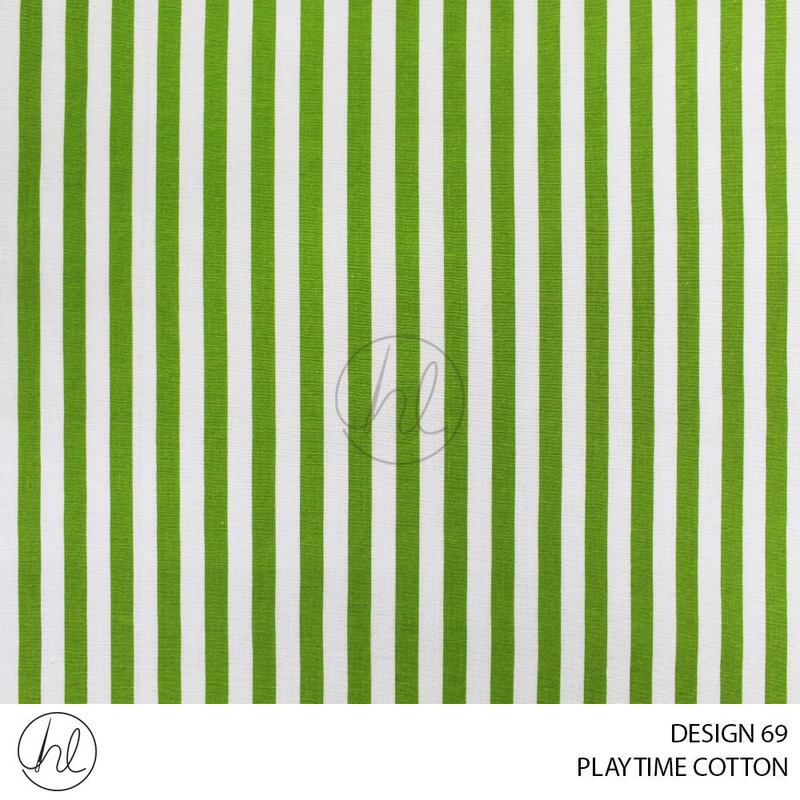 PLAYTIME COTTON SMALL STRIPED DESIGN 69 150CM PER M LIME