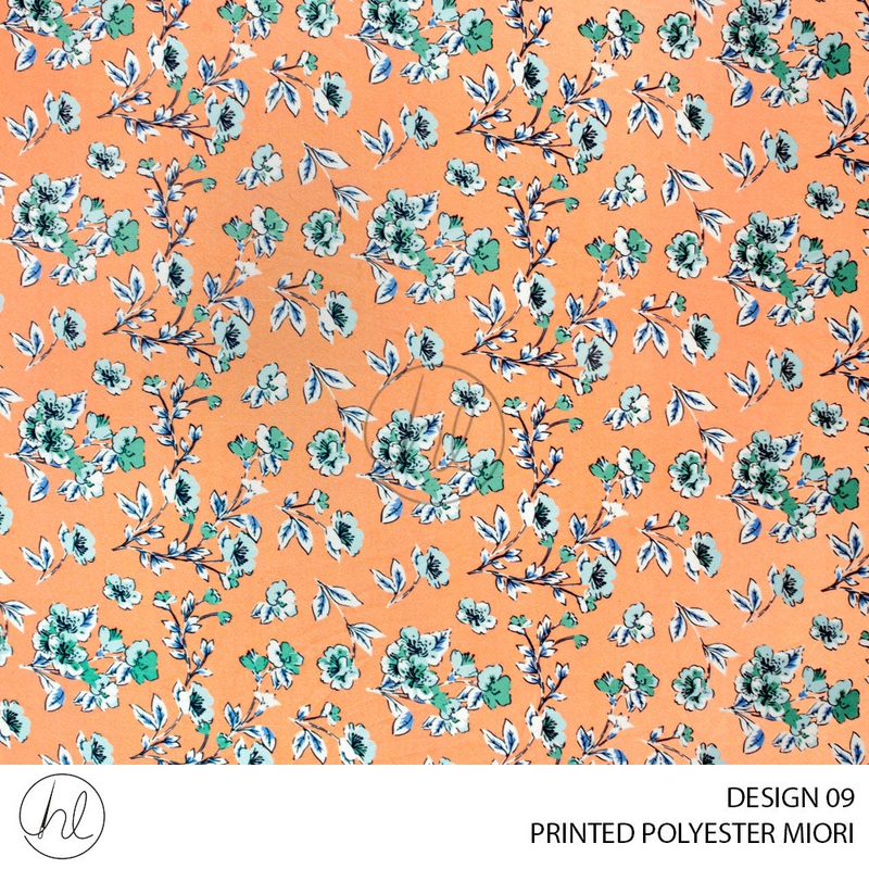 Printed Polyester Caprice 75 Orange Design 09 150cm Per M