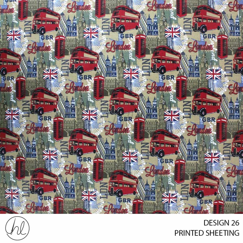 PRINTED SHEETING DESIGN 26 240CM PER M LONDON
