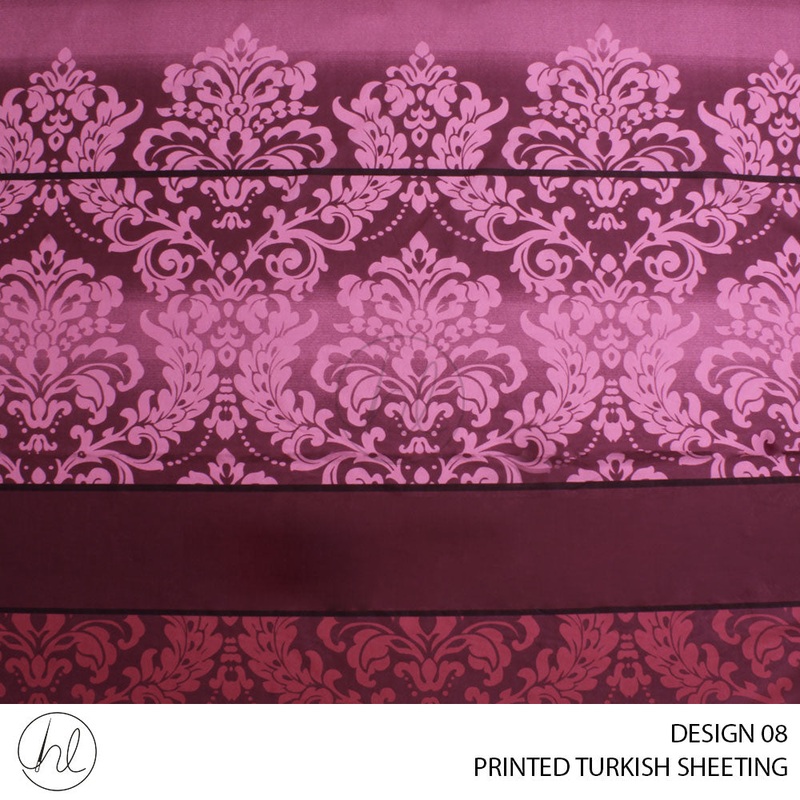 PRINTED TURKISH SHEETING 51 DESIGN 08 OYKU BORDO 240CM WIDE PER M