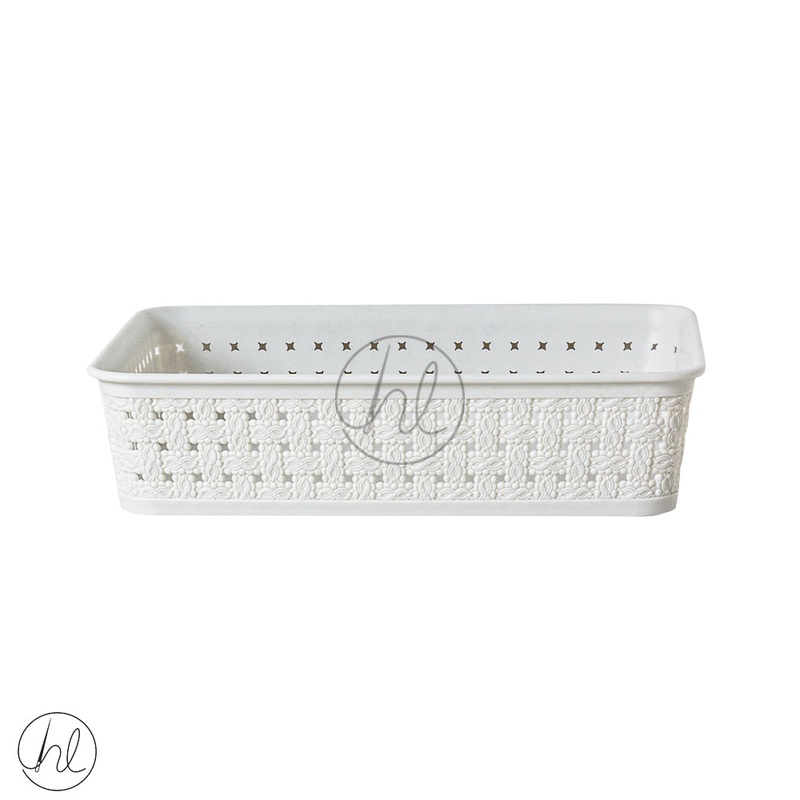 STORAGE BASKET STACKABLE550WHITE ABY-4882