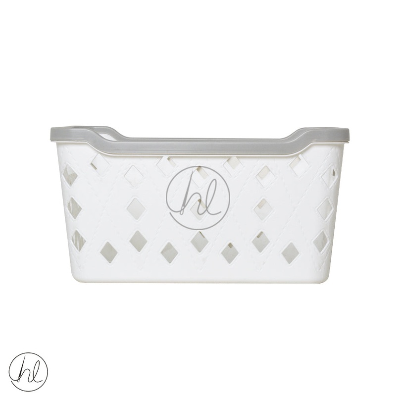 BASKET STORAGE DIAMOND CURVE WHITE ABY-4547