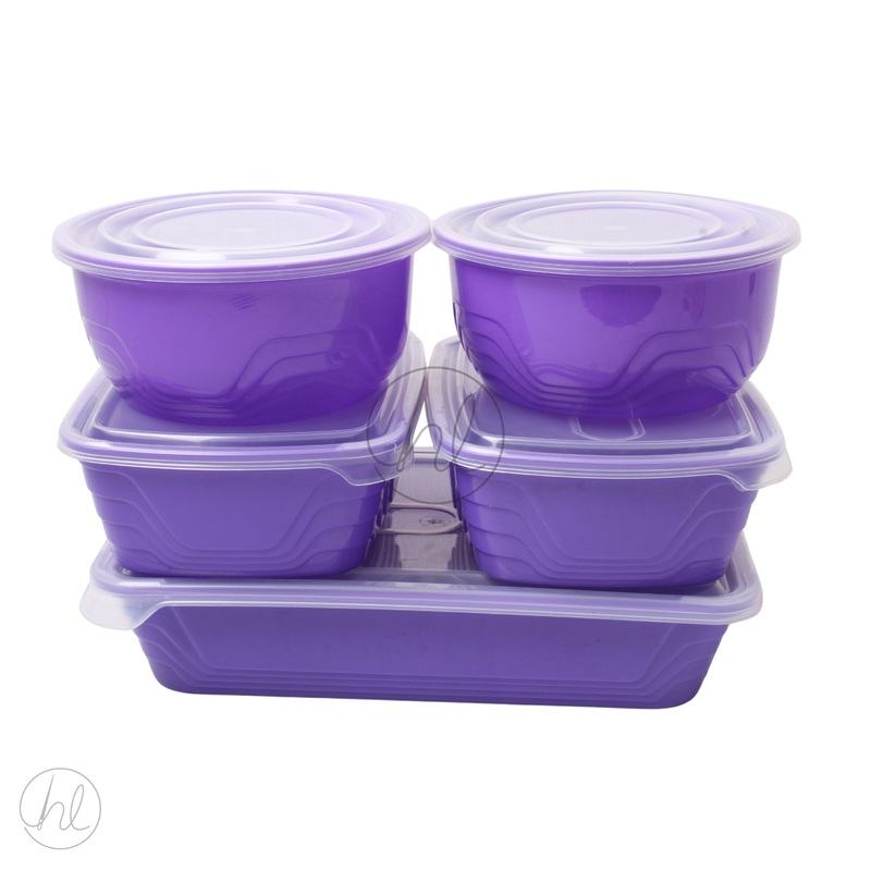 CONTAINER SET 5PCE  PURPLE FREE 1