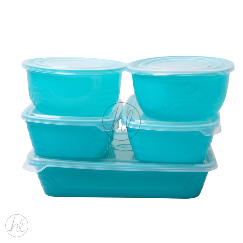 CONTAINER SET 5PCE  TURQUISE FREE 1