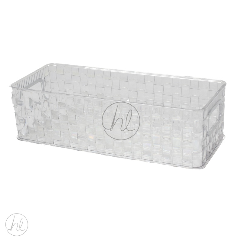 COSMETIC STORAGE BASKET CLEAR SML