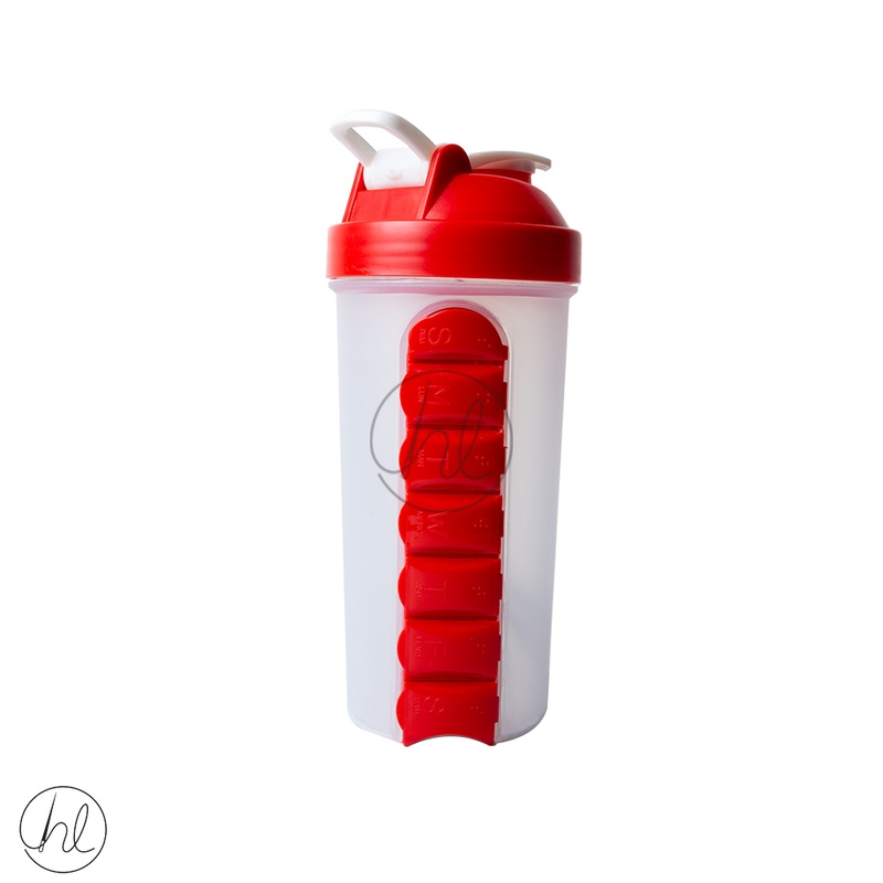 GYM BOTTLE & PILL BOX  RED YL-92600ML