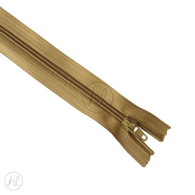 NYLON DRESS ZIPS D/GOLD 30CM