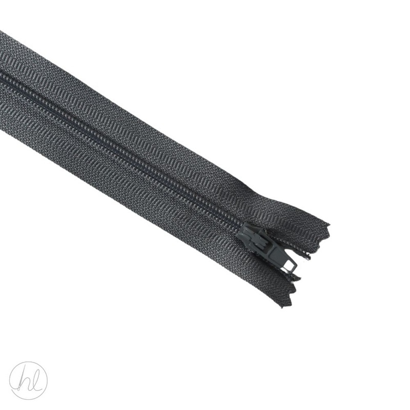 NYLON DRESS ZIPS MED GREY 40CM