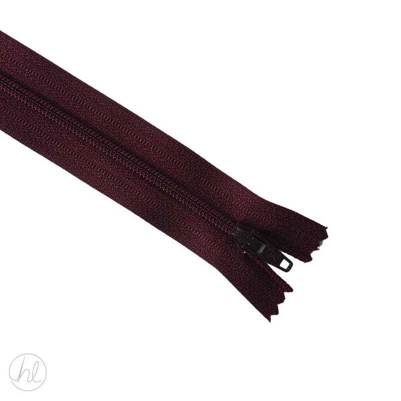 NYLON DRESS ZIPS PLUM 45CM