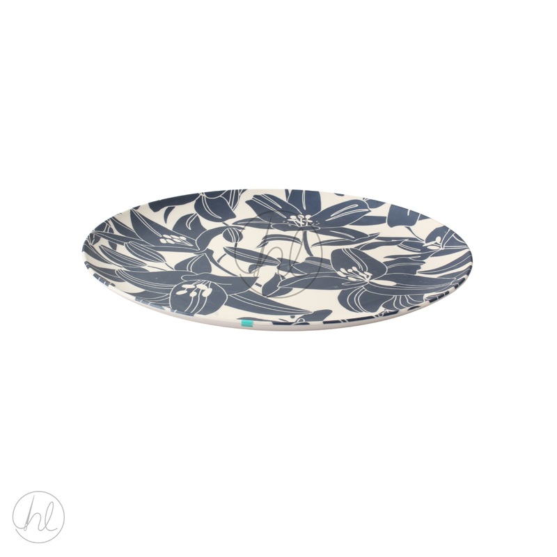 SERVING PLATTER BAMBOO FLORAL CREAM FREE