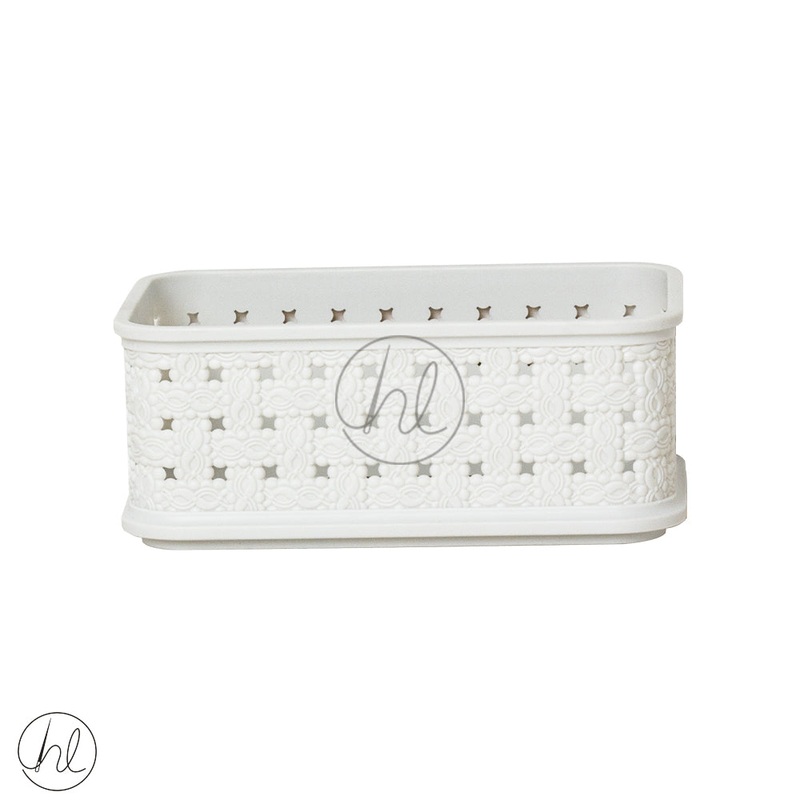STORAGE BASKET STACKABLE550WHITE ABY-4879