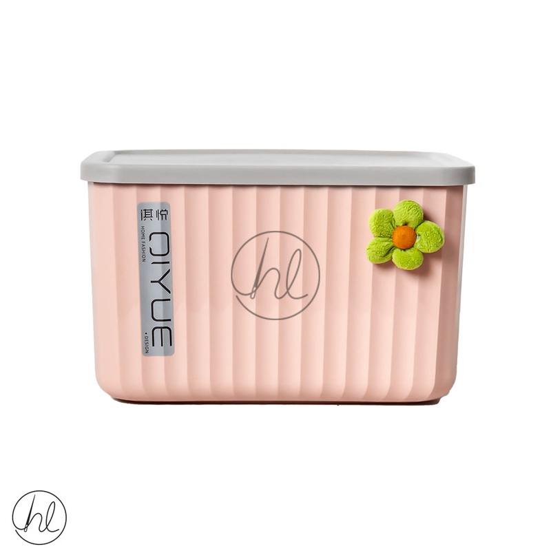 STORAGE BASKET WITH LID ABY-4554 DUSTY PINK SMALL