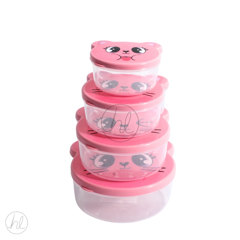 ZOO STORAGE BOX CAT PINK 4PCE 1