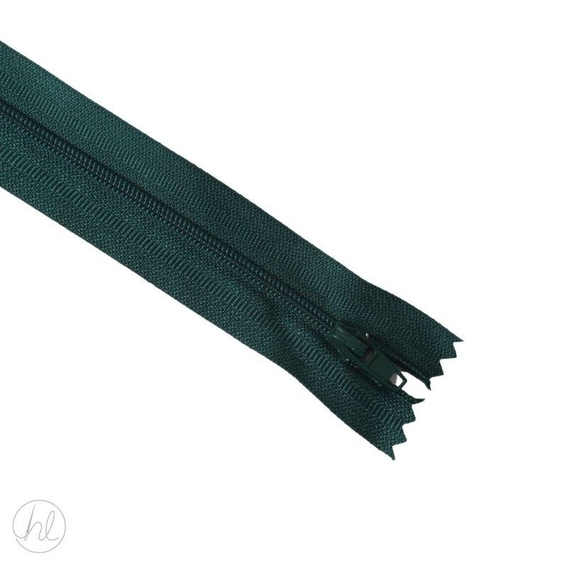 NYLON DRESS ZIPS BOT/GREEN 40CM