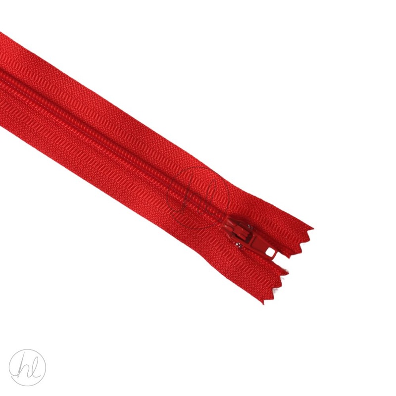 NYLON DRESS ZIPS BRIGHT RED 40CM