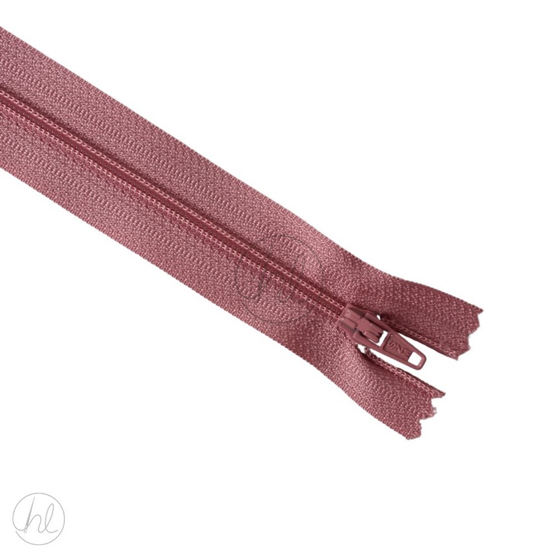 NYLON DRESS ZIPS DUSTY PINK 15CM