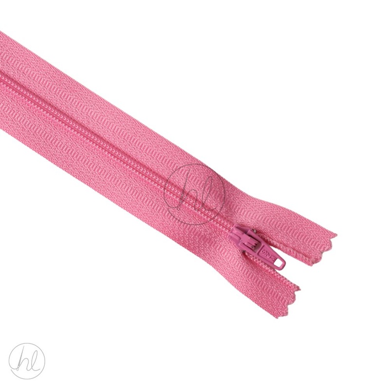 NYLON DRESS ZIPS HOT PINK 20CM