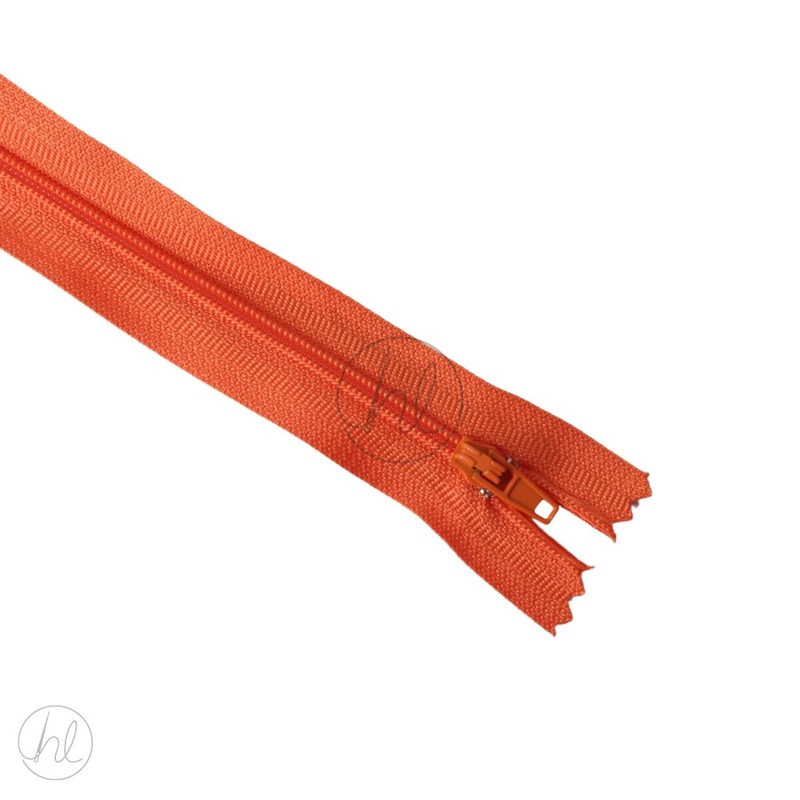 NYLON DRESS ZIPS ORANGE 40CM