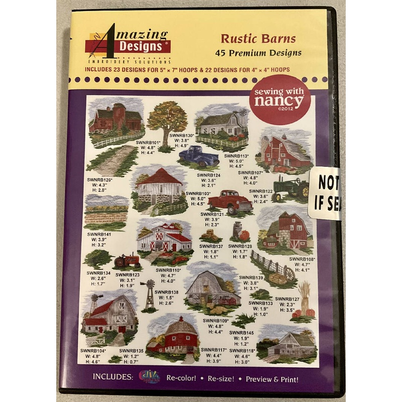AMAZING DESIGNS EMBROIDERY CD- Rustic Barns